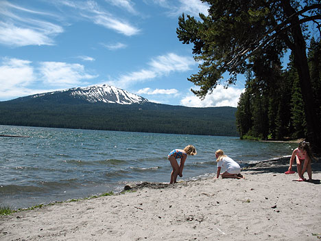 View from the campground beach towards Mt. Bailey