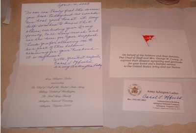 Arlington Ladies Hand-written Card