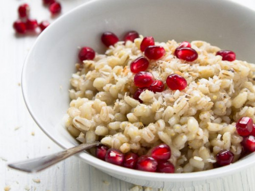 Barley Porridge with Pomegranate Seeds
