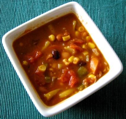 A Very Veggie Soup featuring Squash, Beans and Corn