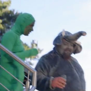 The Frog and the Elephant from The Fox Video by Ylvis. Screen Shot from YouTube.