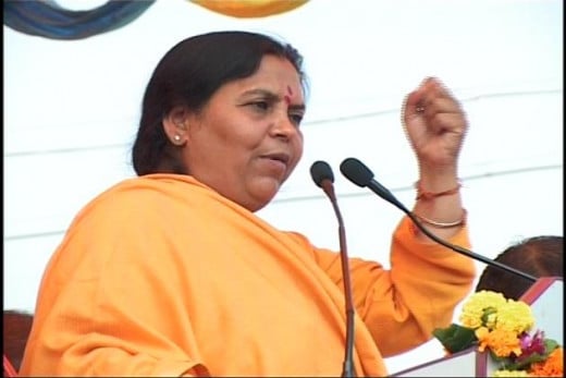 Ms. Uma Bharati, Minister in charge of cleaning up of Ganga and rejuvenation of Saraswati 