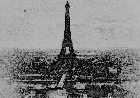 I put this public domain photo from the 1800s through a filter to make look like a drawing.
