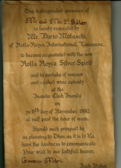 Rolls Royce Silver Spirit Invitation