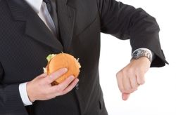 If you're eating lunch standing up, you suffer from busyness!