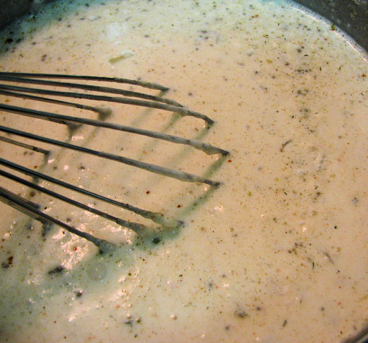 Wisk while heating until just simmering.