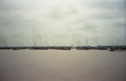 This is a photo taken by Stephanie Wachter. From the shoreline of the Yangtze river.