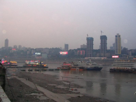 Another photo of the Yangtze River. Robert Pittman quotes in the documentary Wake of the Baiji; "It's probably the worst air quality I have seen anywhere..."