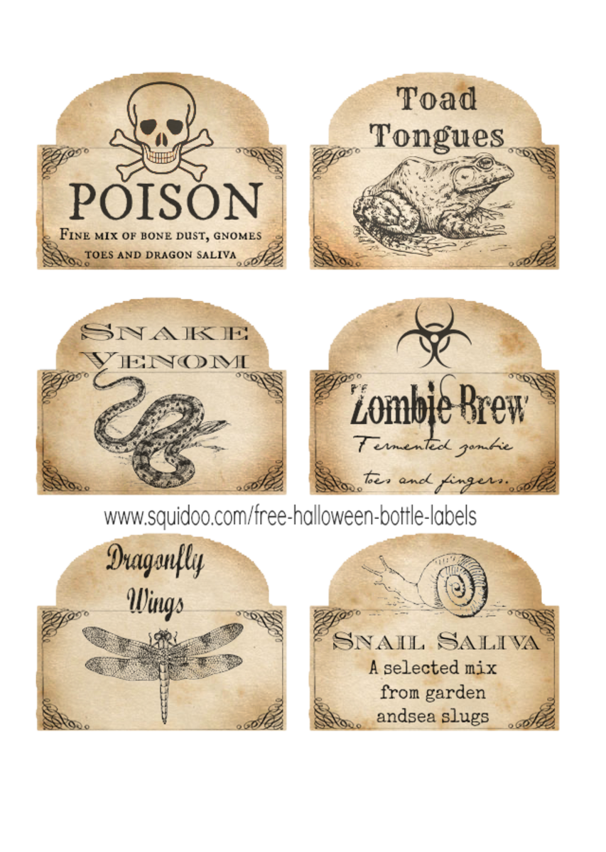 Free Printable Halloween Bottle Labels and Potion Labels Holidappy