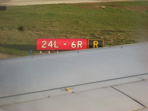 Runway marker at Cleveland Airport