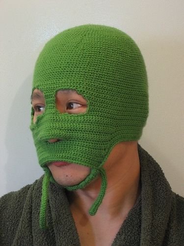 Green Crochet Face Mask