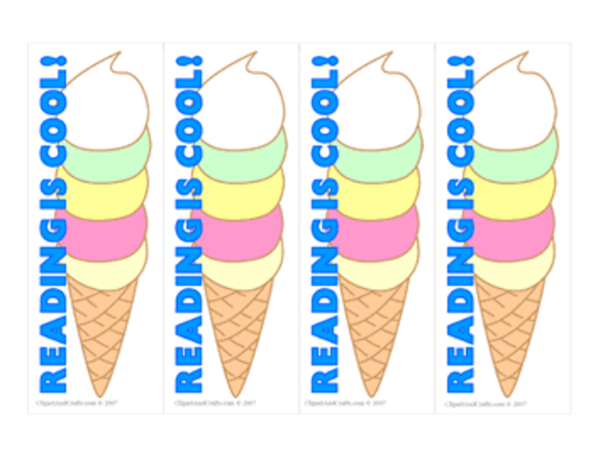 Ice cream cone bookmarks
