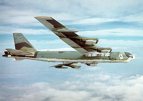 B-52 Stratofortress 1954, used in Viet Nam, Desert Storm; called "The Coconutknocker."