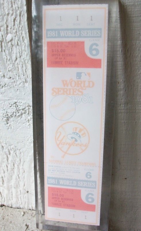 1981 World Series Ticket