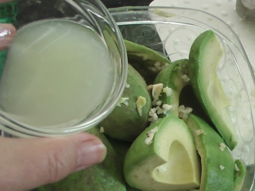 Adding Lime Juice to guacamole